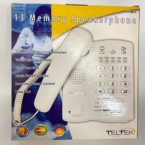 Vintage White Corded SpeakerPhone Speaker Phone Wall Desk Hold Memory Hear Aid